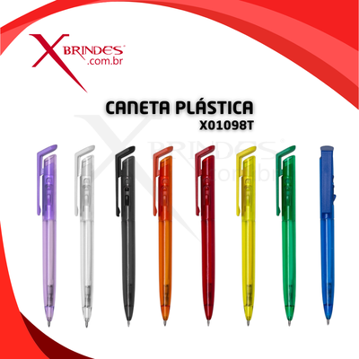 Conheça o Brinde CANETA PLÁSTICA TRANSLUCIDA COLORIDA COM ACIONAMENTO POR CLIQUE X01098T