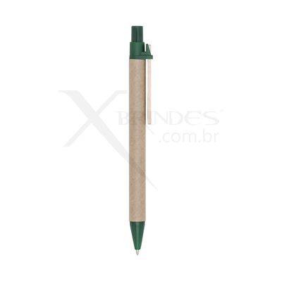 Conheça o Brinde Caneta de Papelão Reciclado com detalhes Coloridos X00001