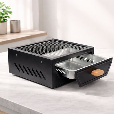 Churrasqueira portátil em ferro com pés retráteis X09231