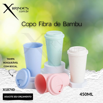 Copo com capacidade de 450ML feito em fibra de bambu X18740 