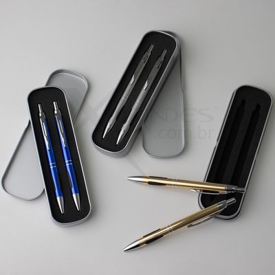 Conheça o Brinde Conjunto Caneta e Lapiseira Metal