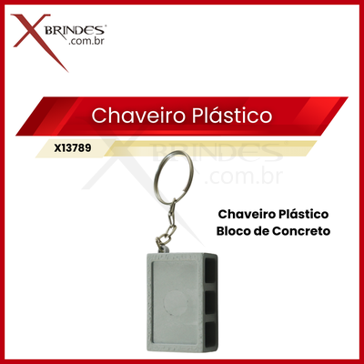 Chaveiro plástico formato bloco de concreto X13789