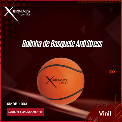 Bolinha Anti Stress Vinil Oca com Pintura Basquete XMBB-1003
